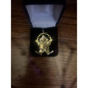 Vintage 9ct Gold Garnet Sapphire Diamond Juggling Clown Pendant 9.8g Circa 1992